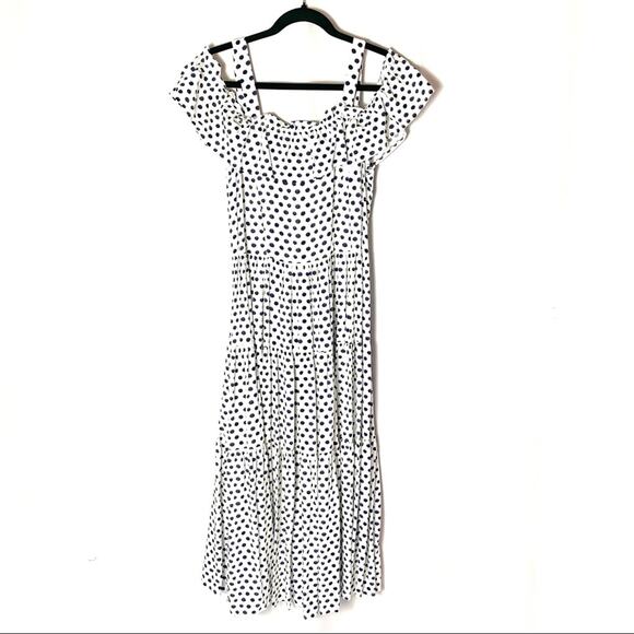 Maison Jules Polka Dot Midi Dress Size 2 - Picture 2 of 8